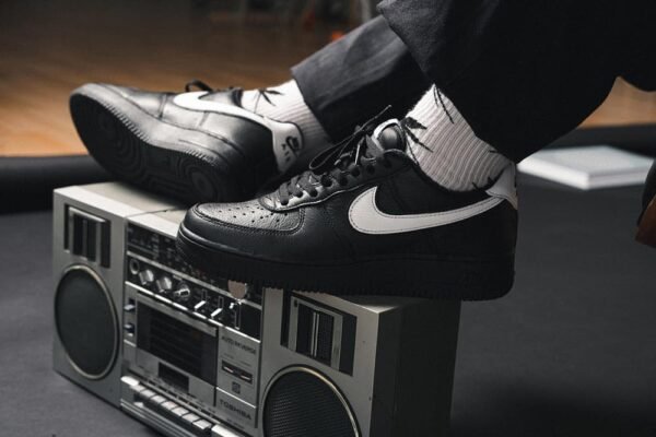 First Copy Shoes Nike AirForce 1 Low Retro Black White Black-2