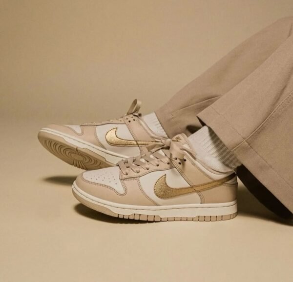 First Copy Shoes Nike Dunk Low Phantom Metallic Gold-1