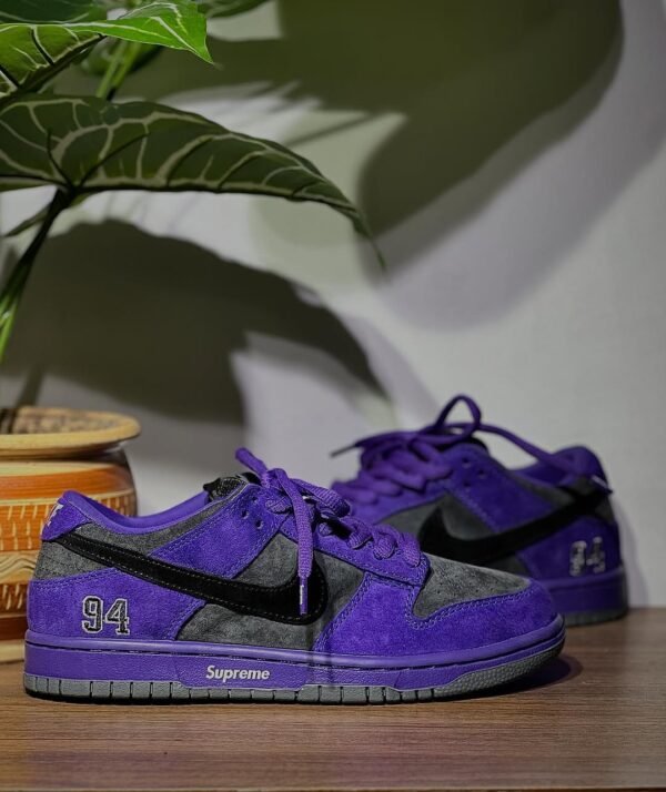 First Copy Shoes Supreme x Nike SB Dunk Low Ink Iron Grey-1