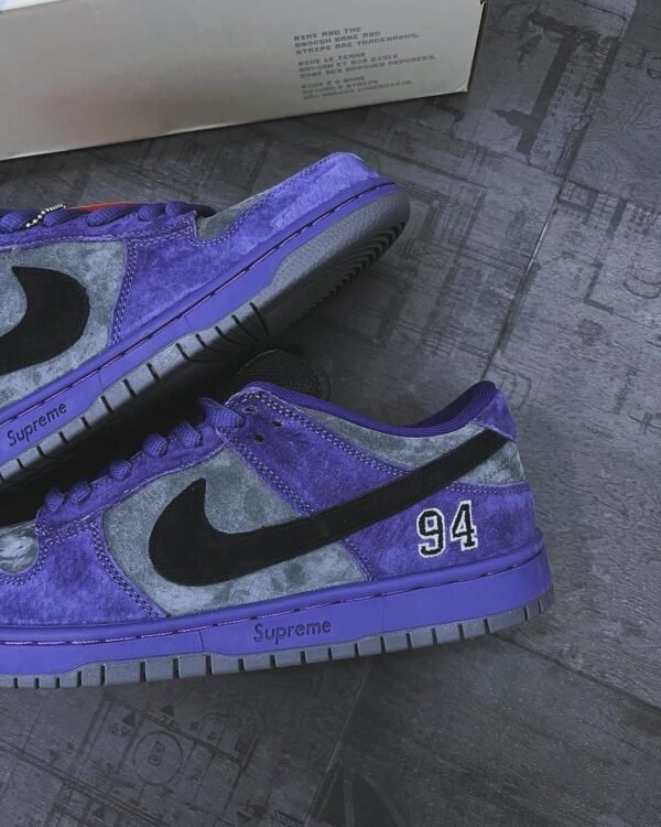 First Copy Shoes Supreme x Nike SB Dunk Low Ink Iron Grey-4