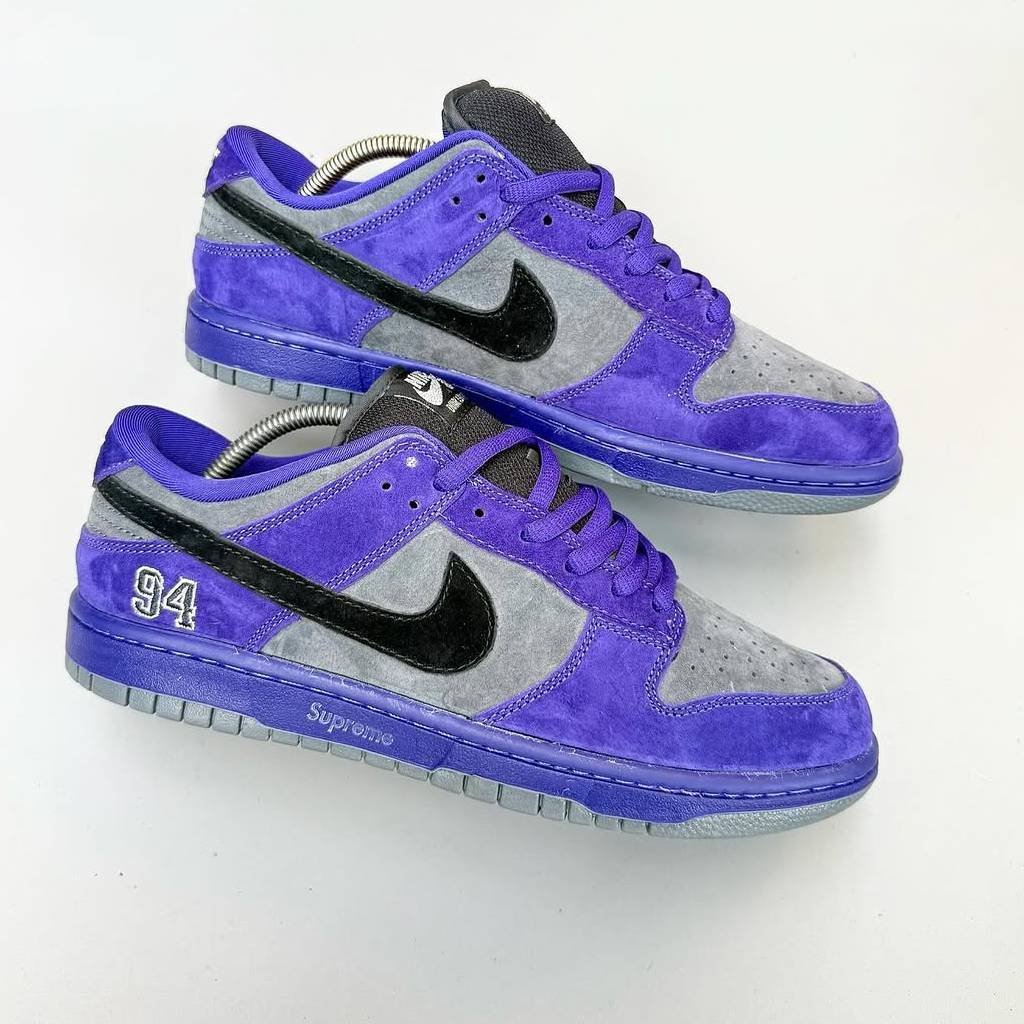 First Copy Shoes Supreme x Nike SB Dunk Low Ink Iron Grey