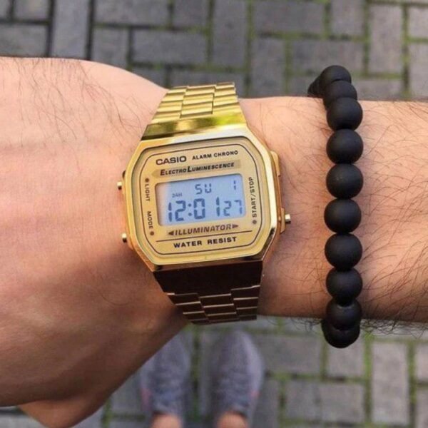 Casio A168WG-9 Electro Luminescence Gold Digital Watch