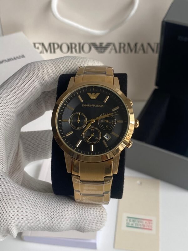 Emporio Armani First Copy Gold Chronograph Watch-1