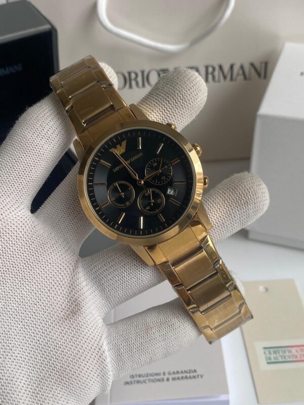 Emporio Armani First Copy Gold Chronograph Watch-2