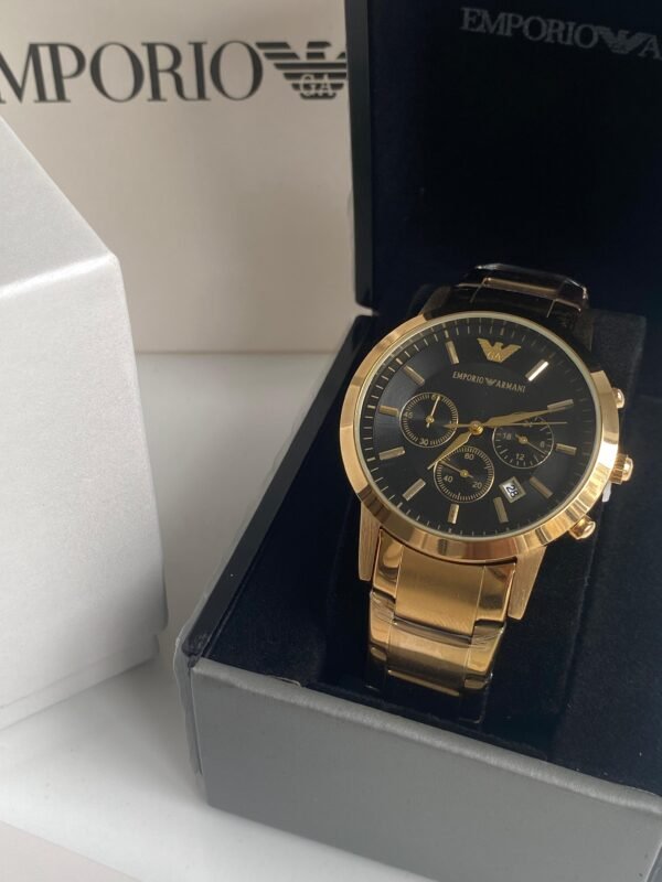 Emporio Armani First Copy Gold Chronograph Watch-3