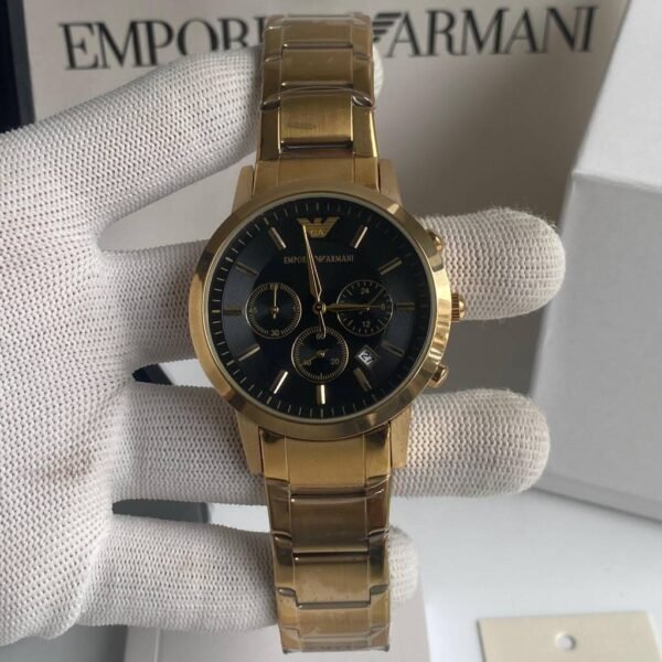 Emporio Armani First Copy Gold Chronograph Watch