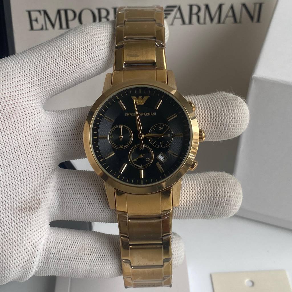Emporio Armani First Copy Gold Chronograph Watch