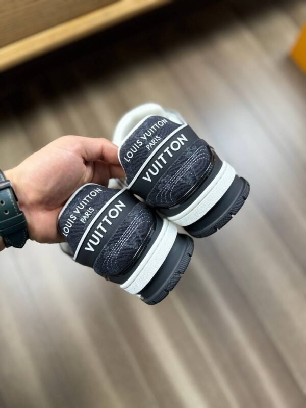 First Copy Shoes Louis Vuitton LV Trainer Nigo Denim Black White-6