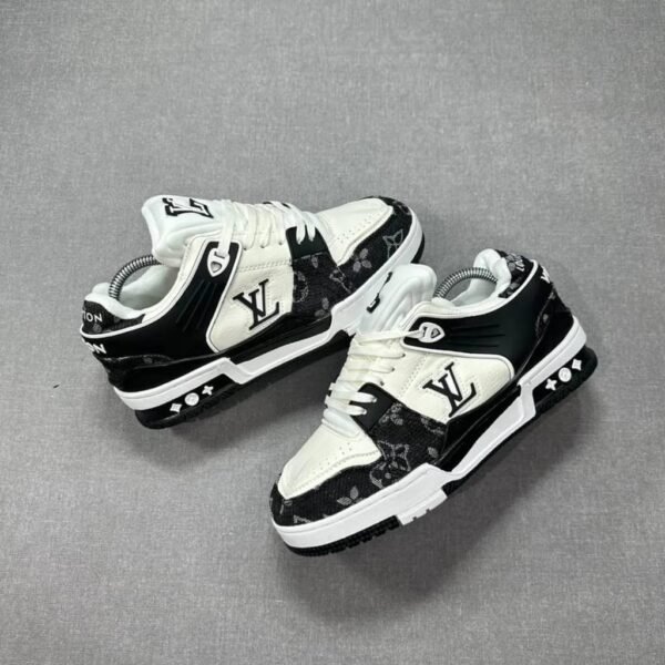 First Copy Shoes Louis Vuitton LV Trainer Nigo Denim Black White