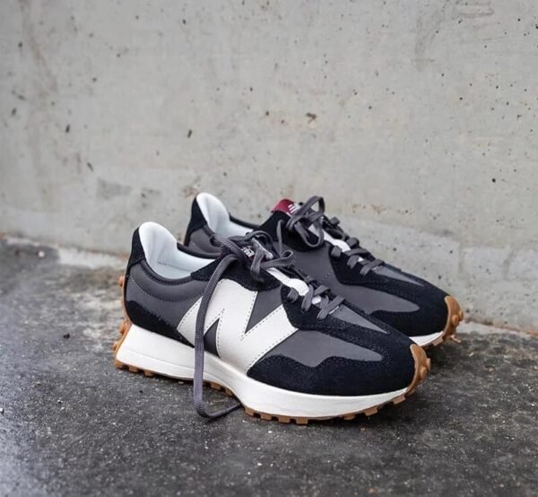 First Copy Shoes New Balance 327 Black White-3