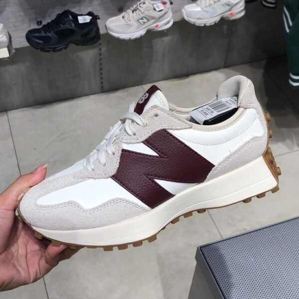 First Copy Shoes New Balance 327 White Burgundy-1