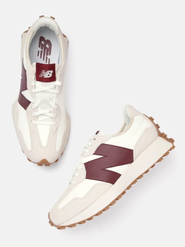 First Copy Shoes New Balance 327 White Burgundy-6