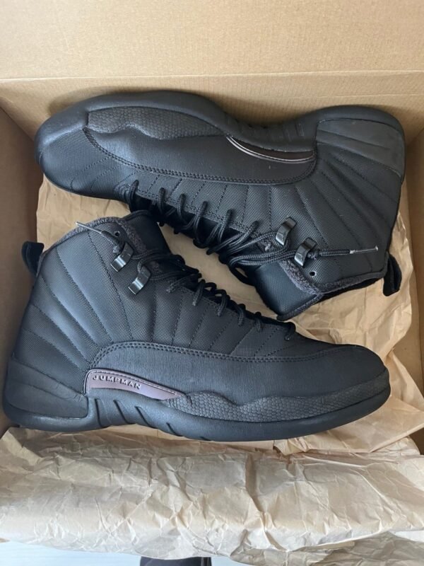 First Copy Shoes Nike Air Jordan Retro 12 Winterized Triple Black-6