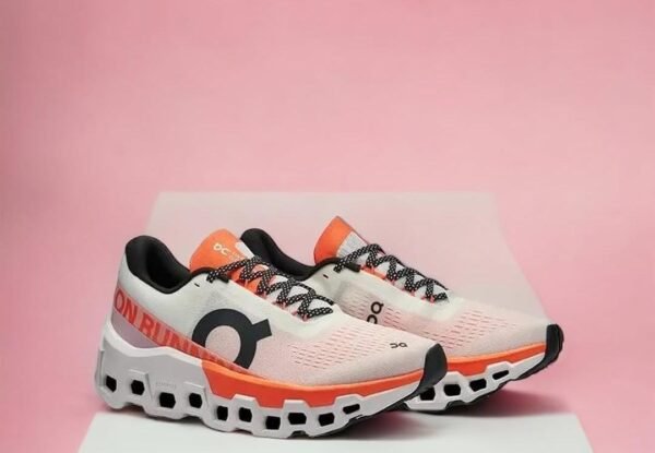 First Copy Shoes On CloudMonster 2 Undyed Flame White Orange-3