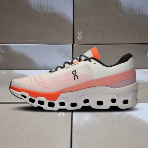 First Copy Shoes On CloudMonster 2 Undyed Flame White Orange-4