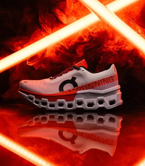 First Copy Shoes On CloudMonster 2 Undyed Flame White Orange-6