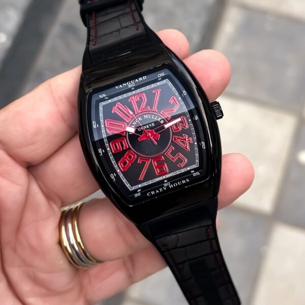 Franck Muller Vanguard Crazy Hours – Black & Red Edition-2