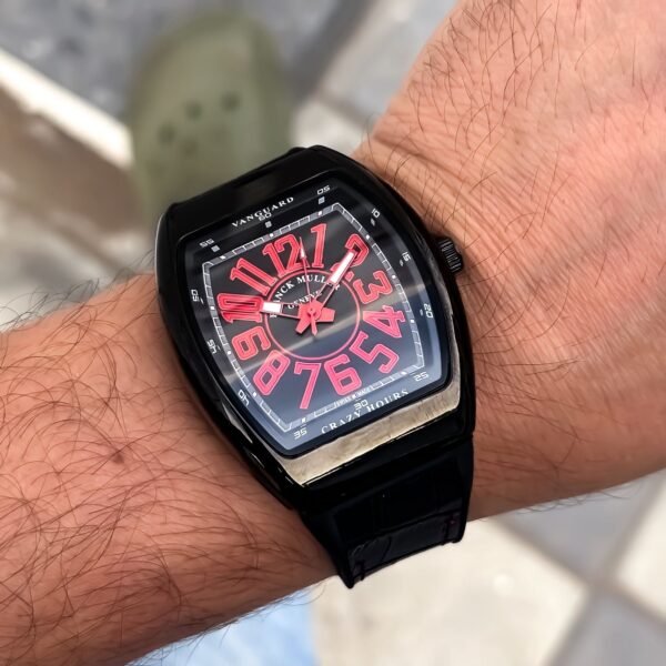 Franck Muller Vanguard Crazy Hours – Black & Red Edition-4