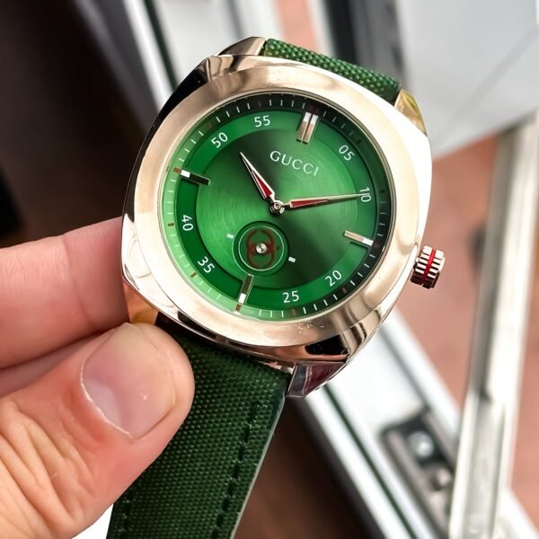 First Copy GUCCI Men’s Leather Watch – Green Edition-1