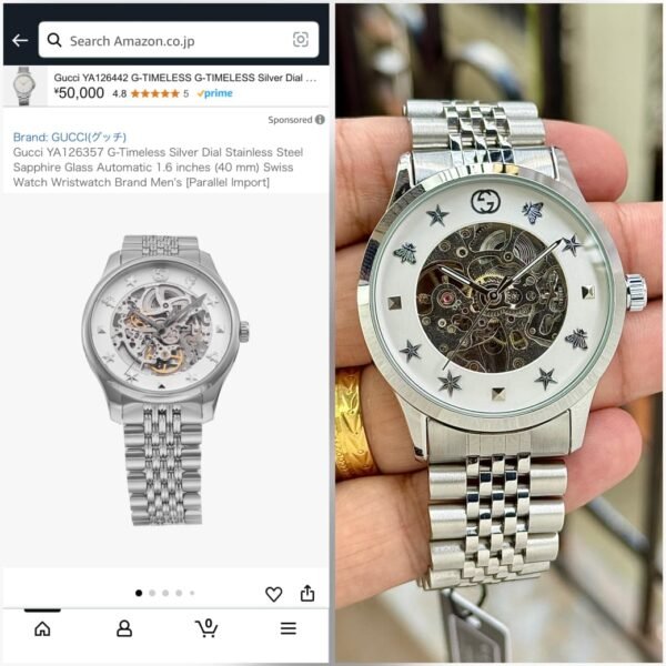 First Copy GUCCI Skeleton Dial Automatic Men’s Watch-1