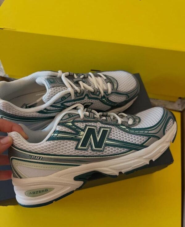 First Copy Shoes New Balance 740 Trainers White Marsh Green-5