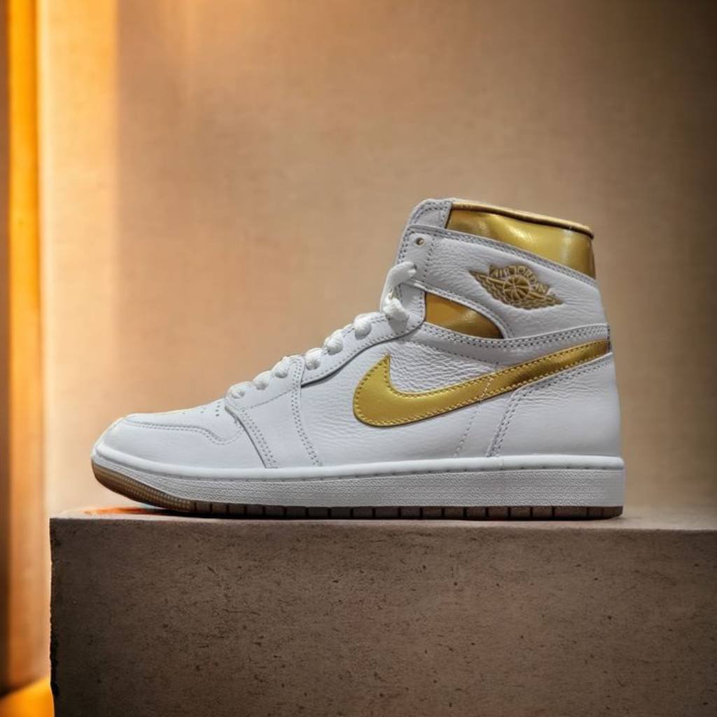 First Copy Shoes Nike Air Jordan 1 Retro High OG Metallic Gold