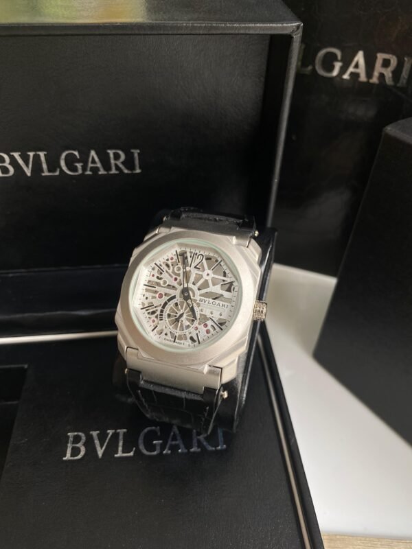 First Copy Watch Bvlgari Men's Leather Watch-4