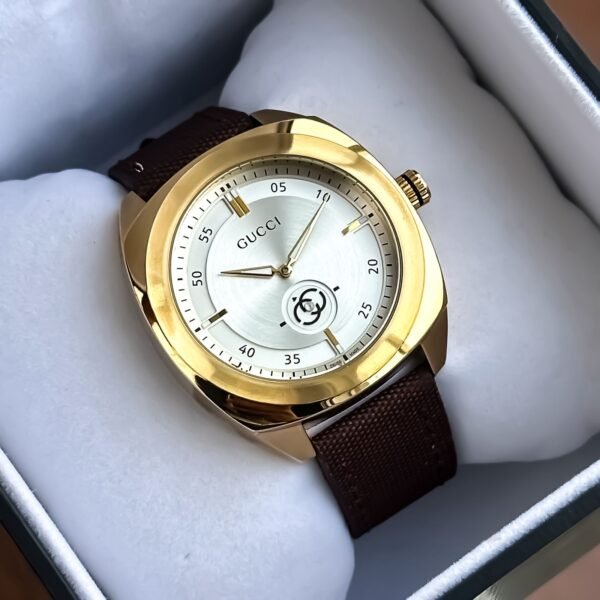 Gucci Men’s Leather Watch First Copy-3
