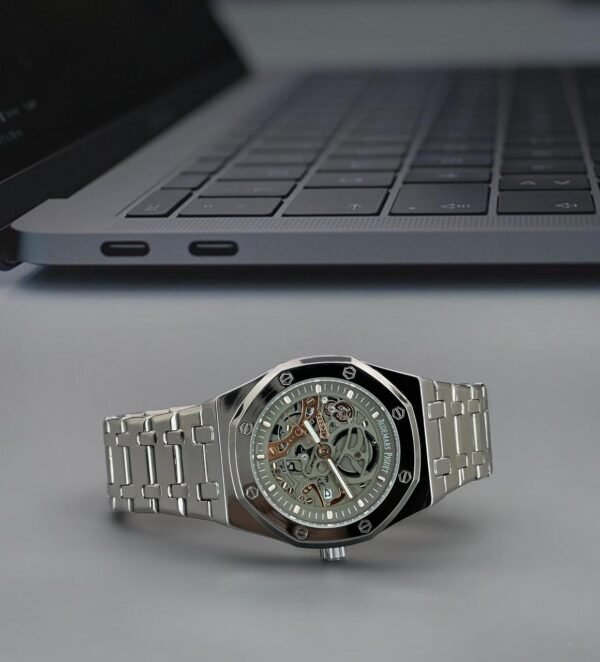 First Copy Audemars Piguet Royal Oak Skeleton Silver Watch-3
