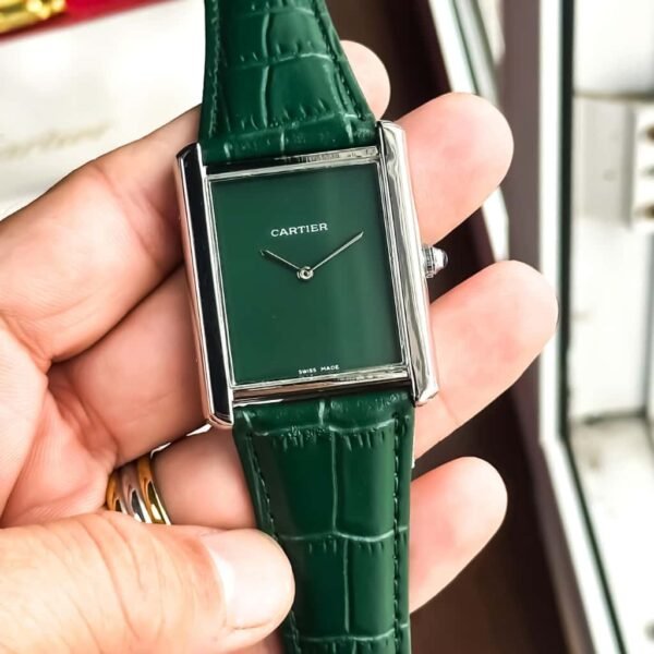 First Copy Cartier Tank Men’s Green Dial Watch-1