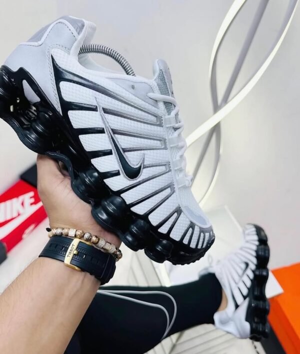 First Copy Shoes Nike Shox TL Metallic Silver White Black-1