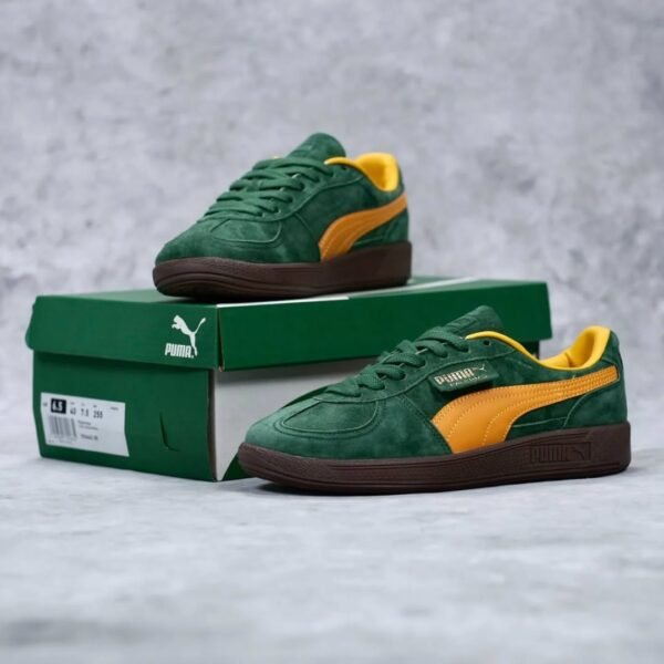 First Copy Shoes Puma Palermo Green Yellow-3