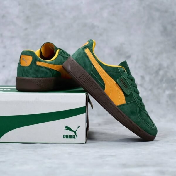 First Copy Shoes Puma Palermo Green Yellow-4