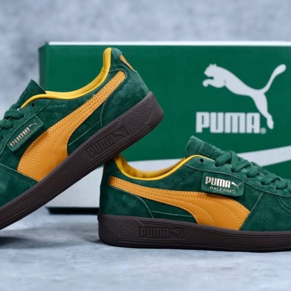First Copy Shoes Puma Palermo Green Yellow-5