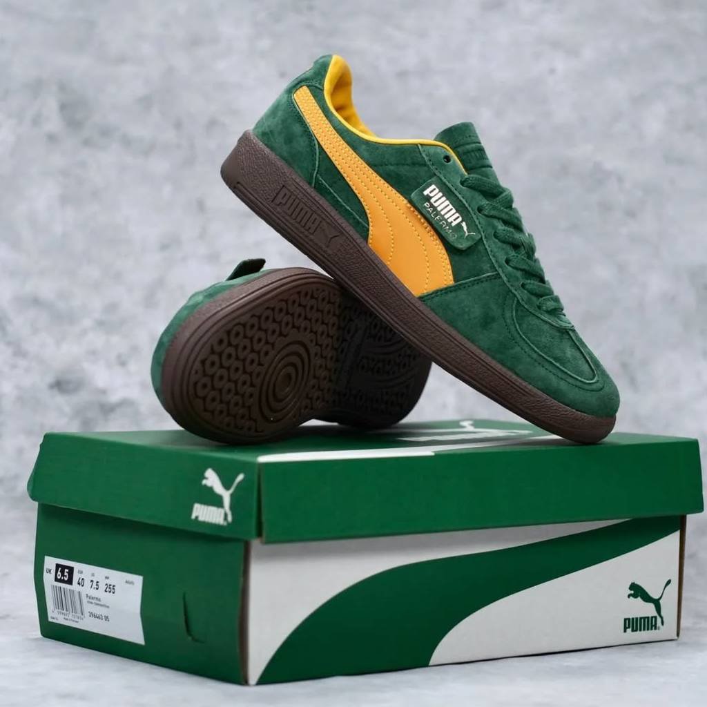 First Copy Shoes Puma Palermo Green Yellow