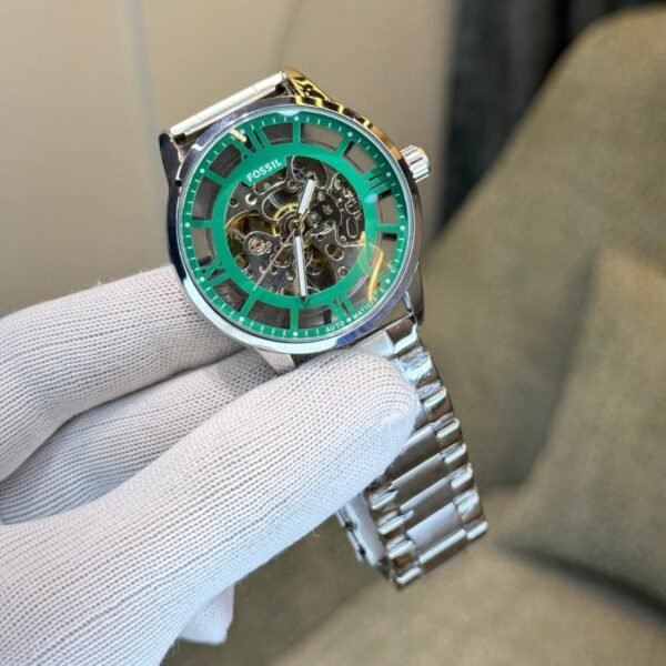 First Copy Watch Fossil Townsman Chain Silver Green-2