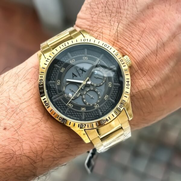 First Copy Armani Exchange AX2459 Gold Black Chrono Watch-1