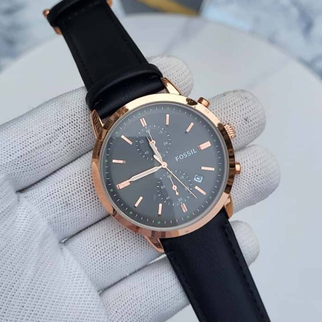 First Copy Fossil Classic Black & Rose Gold