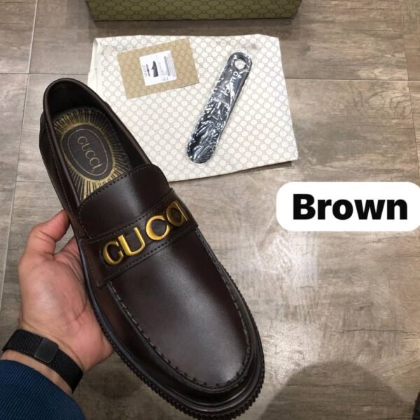 First Copy Shoes Gucci Brown Leather Loafer