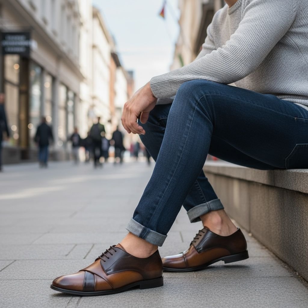 Lusso Moda Brown Premium Leather Oxford Shoes 3 First Copy Shoes Lusso Moda Brown Premium Leather Oxford-1