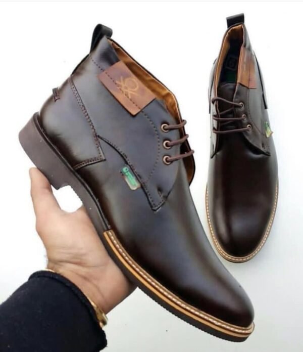 First Copy Shoes UCB Semi High Leather Boots-4