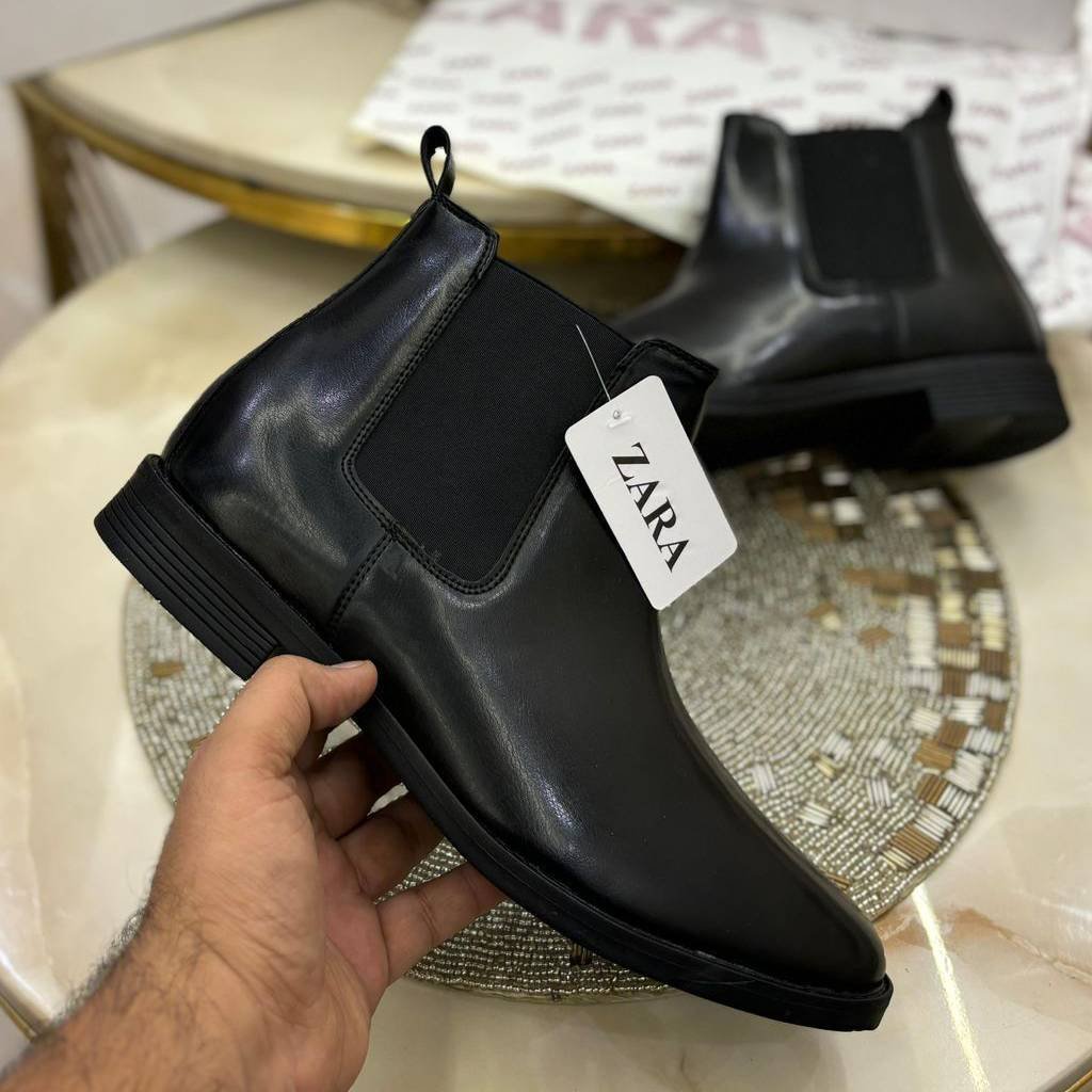 First Copy Shoes ZARA Black Chelsea Boots