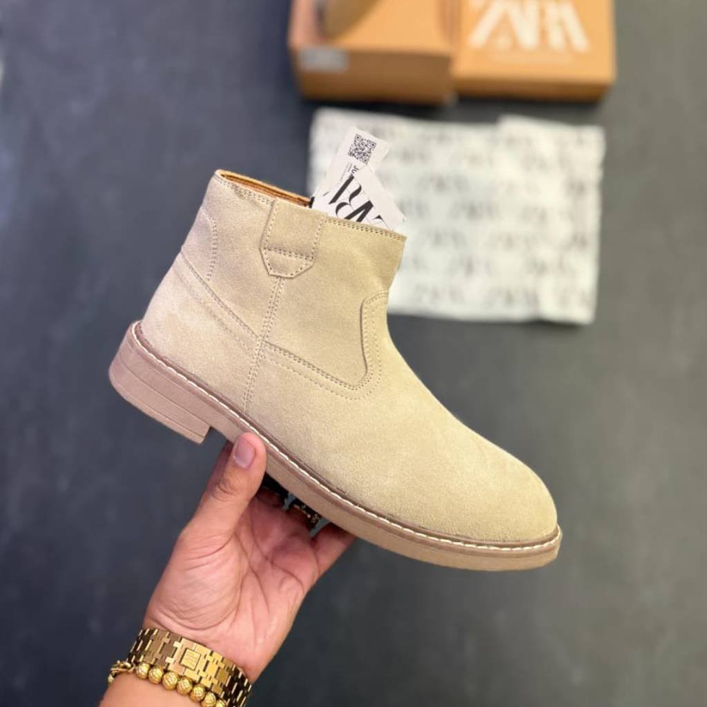 First Copy Shoes ZARA Chelsie Zip Boot Sand Color