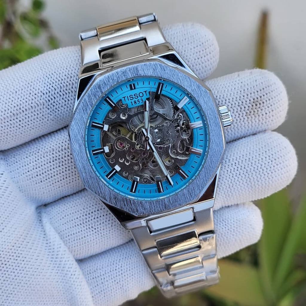 Tissot Blue Skeleton Dial Watch | Premium Automatic Look