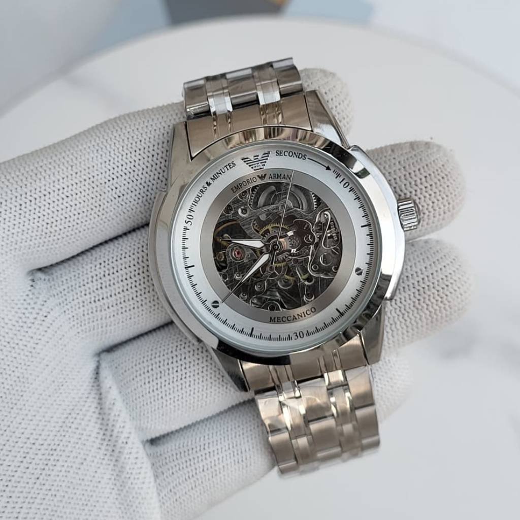 First Copy Watch Emporio Armani Meccanico Automatic Skeleton Dial