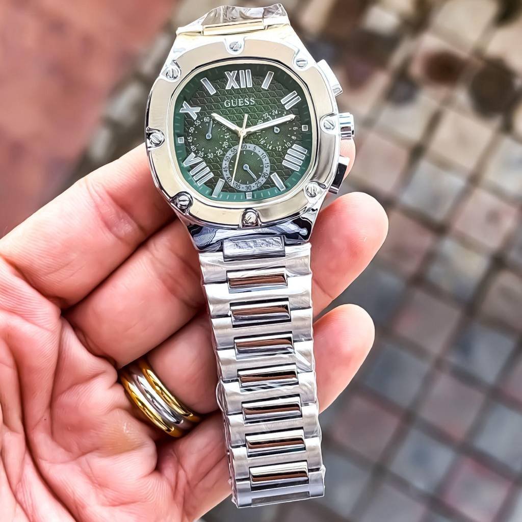 First Copy Watch Guess Headline Green Square Dial Analog