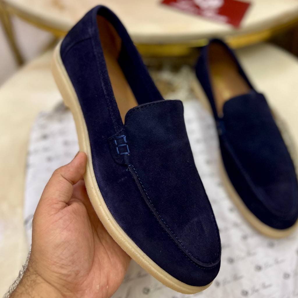 First Copy Shoes Loro Piana Suede Loafers